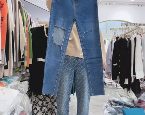 破洞牛仔裤女夏薄款高腰显瘦九分裤乞丐裤网红...