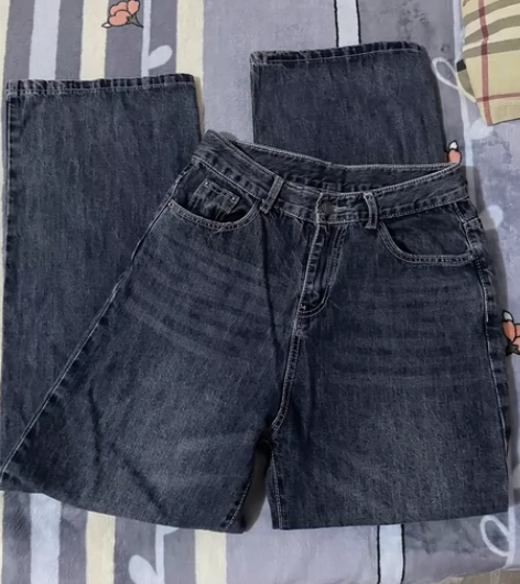 水洗蓝阔腿裤 拖地裤 上身图图二 感兴趣的...