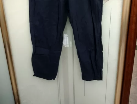 全新夏季款薄款棉麻休闲裤女松紧腰抽绳九分裤...