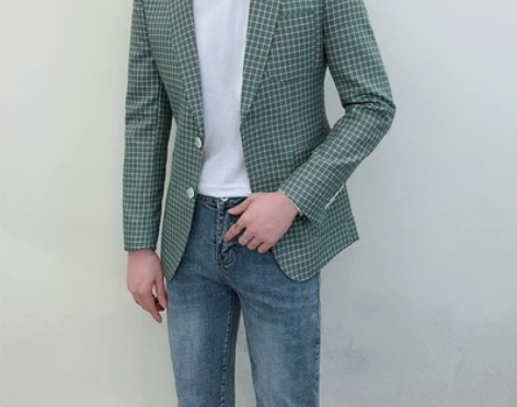 2020男装春季复古风休闲小西装帅气英伦修...