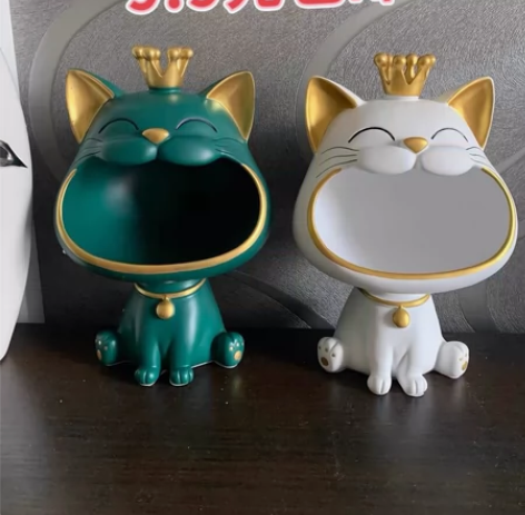 【9.9元包邮】创意招财猫摆件进门玄关钥匙...