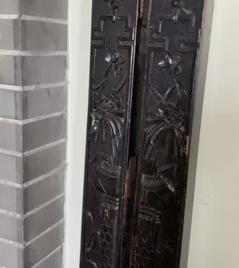 清晚平安吉祥木雕一对！ 柏木材质，漆水好，...