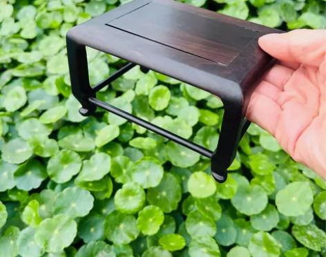 红木紫光檀茶壶玉石摆件底座 榫卯工艺 原木...