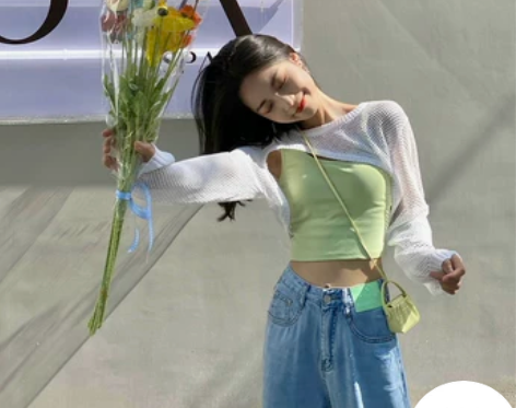 一只呀+夏季中的一抹清新薄荷绿背心2021...