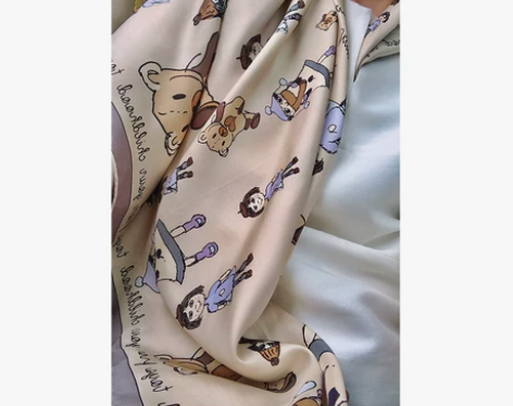 AmandaX“童年系列”100%真 丝斜...