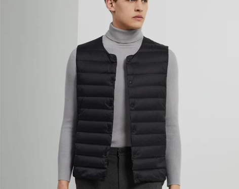 波司登轻薄男士短款羽绒马甲背心居家内恤中年...