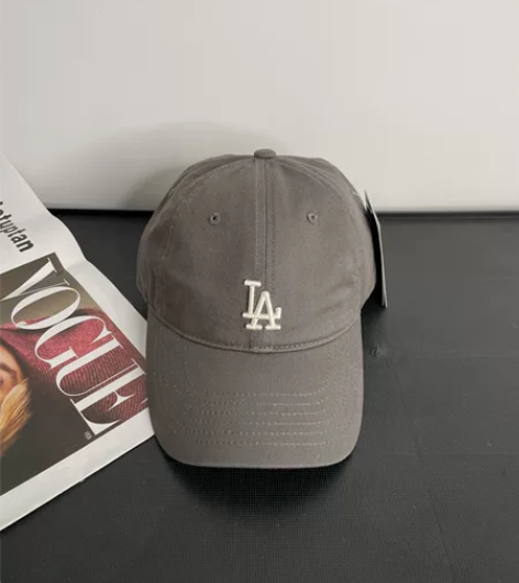 MLB棒球帽鸭舌帽碳灰白标LA，支持扫码验...