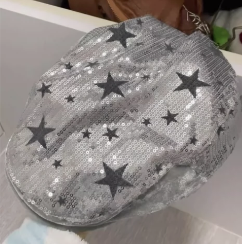 古着vintage辣妹亮片星星元素贝雷帽鸭...