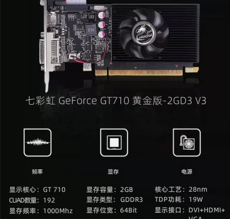 七彩虹 GT710 黄金版Ⅱ 2GD3 刀...