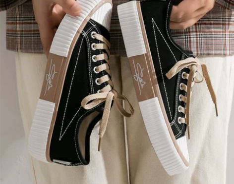 2023春夏新款男鞋黑色高低帮帆布鞋男透气...