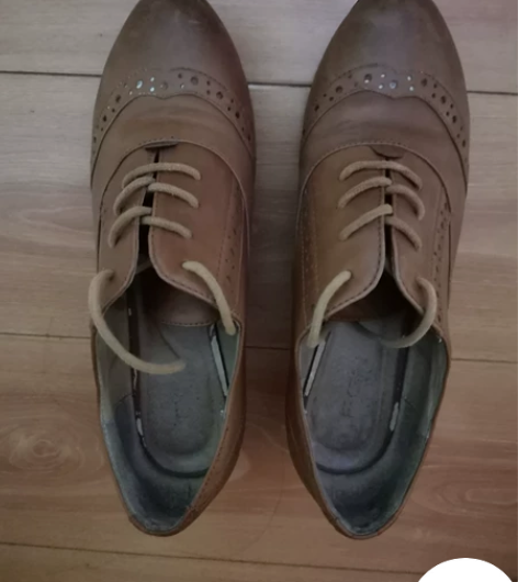 英伦风复古棕色女鞋真皮手工女鞋布洛克雕花软...