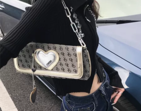 斜跨包女2022新款y2k千禧辣妹链条包小...