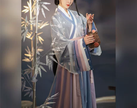 醉雨朵岁岁原创汉服女魏晋风齐腰中国风白菜晋...