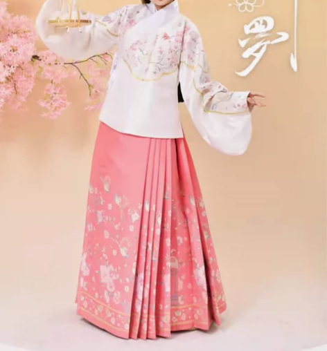 如梦霓裳绮罗 粉色 织金仿妆花 花鸟马面裙...