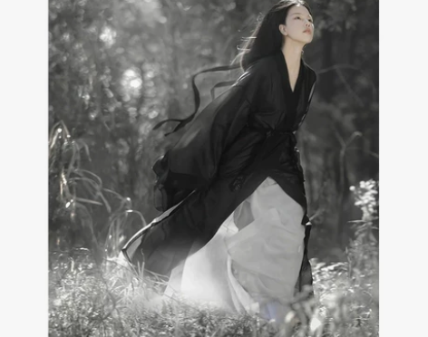 原创汉服女魏晋制南北朝武侠黑色侠客古装中国...