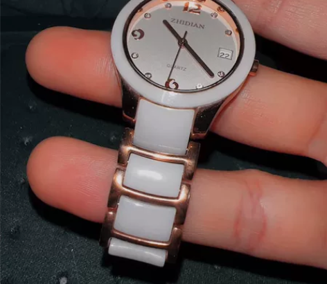 ZHIDIAN/智典女士腕表，陶瓷表带，显...