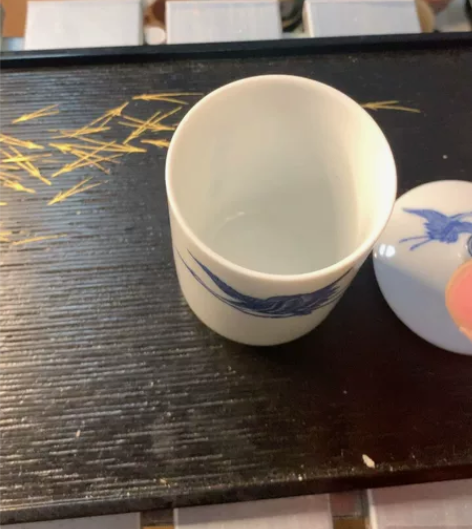 日本回流，青花盖杯，鹤纹，泉峰 日本回流，...