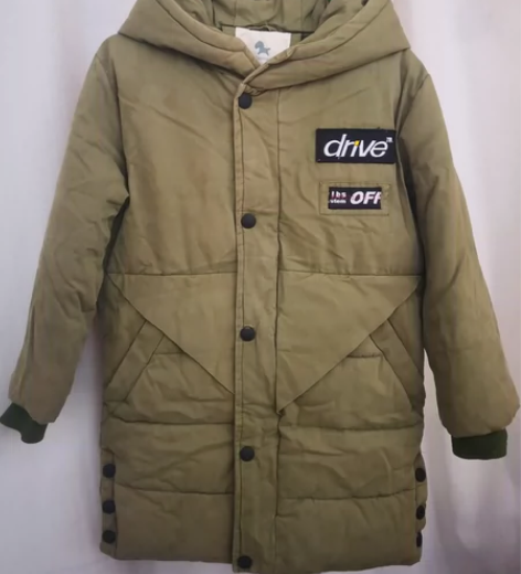 爱西娜款中小童男童冬纯棉面料军绿色加厚夹棉...