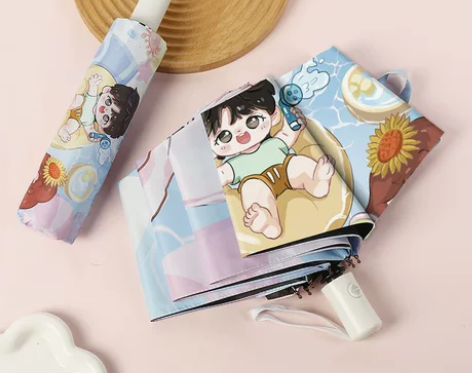 雨伞小清新卡通自动伞数码晴雨两用数码广告伞...