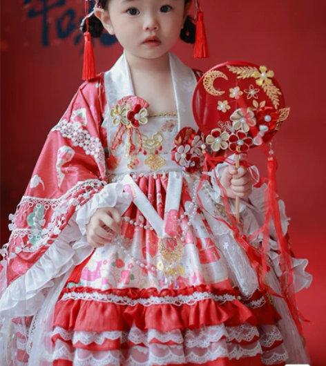 梦琪手作 年服《欢喜》100码 裙子大全套...