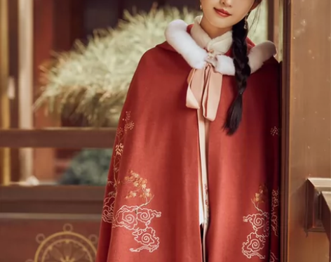 徐娇织羽集【卿云歌】斗篷 半裙汉服元素女冬...