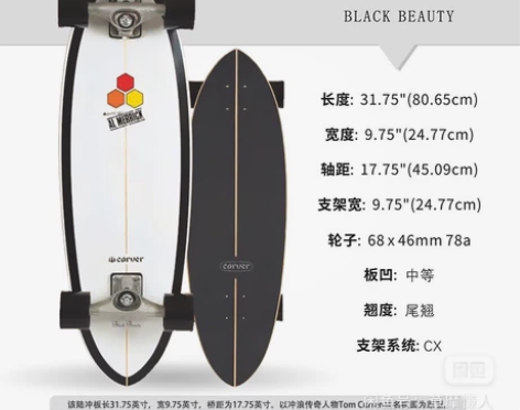 Carver C7陆地冲浪板黑美人 Cha...