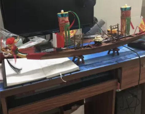 传统龙舟模型 龙船模型家居饰品工艺船摆件抽...