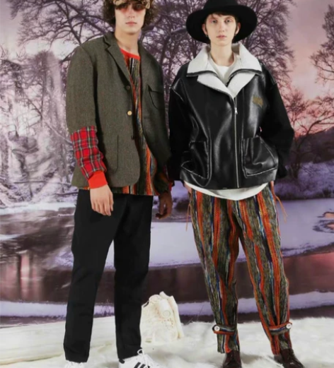 Epic Poetry 休闲裤日系色织绒布...