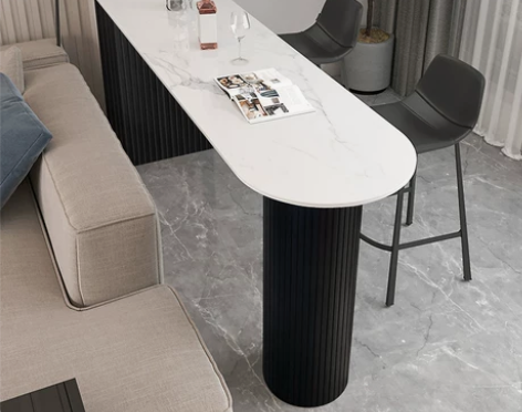 北欧轻奢网红岩板中岛台餐桌一体现代简约小户...