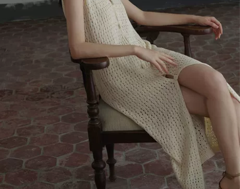 法式复古镂空吊带针织开衫外搭女夏季中长款防...