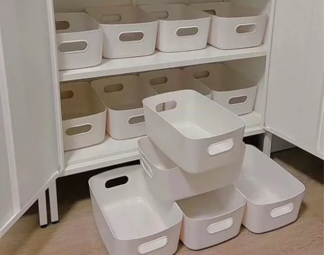 【全新】宜家同款式白色方形收纳盒，多用途，...