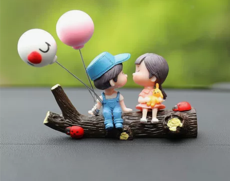 网红汽车卡通情侣公仔中控台车载显示屏摆件 ...