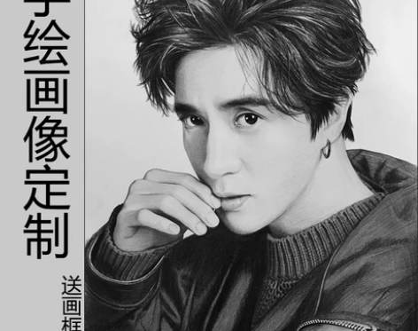 照片手绘素描画像定制真人转手绘头像帮人代画...