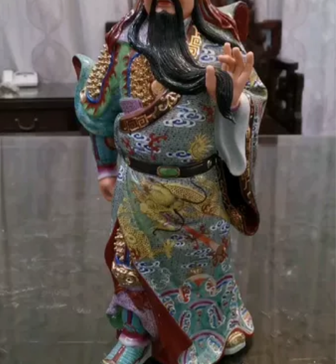 中国粉彩画法第一人景德镇雕塑瓷大师武财神关...
