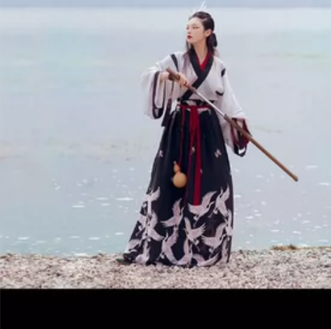 月上梢原创设计汉服女仙鹤晋制晋襦日常男女同...