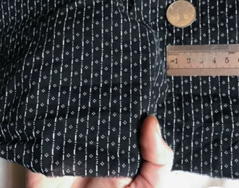 ?日本进口黑底白色印花全棉府绸面料春夏季衬...