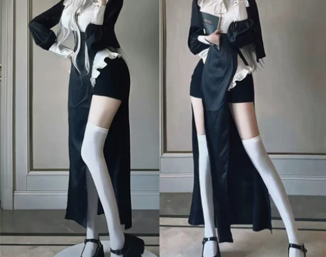 喵灵界原创修女服cos性感紧身服变装抖音