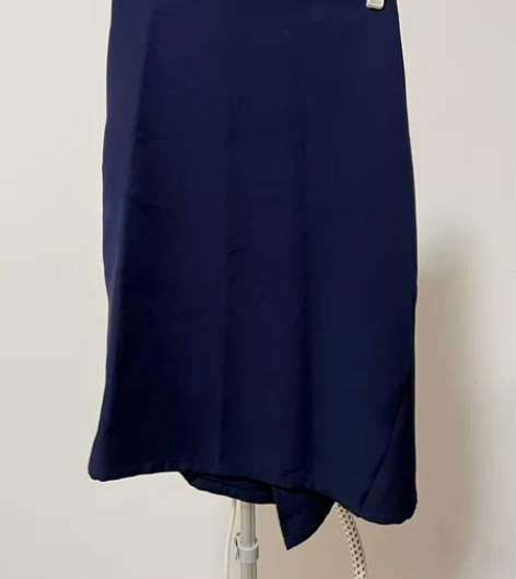 韩版藏青色下摆不规则开叉设计感半身裙中裙女 S码 9.9新 ...