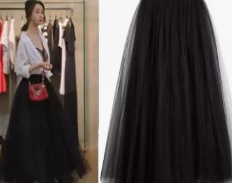 春夏新款网纱半身裙高腰显瘦裙大摆A字裙纱裙...