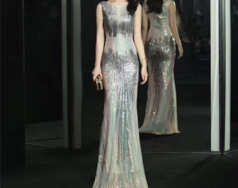 高端晚礼服裙女2020新款宴会气质鱼尾香槟...