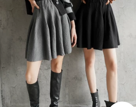 Warmo/2022春秋新款减龄针织半身裙...