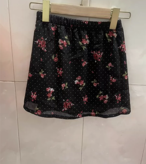 小清新田园风碎花雪纺短裙56腰围 （送条4...