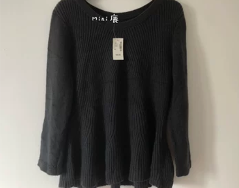 安哥拉羊毛混纺 圆领 修身 小裙摆针织衫 ...