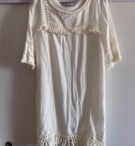 民族风夏季女裙，白色，全场任选两件包邮尺码...