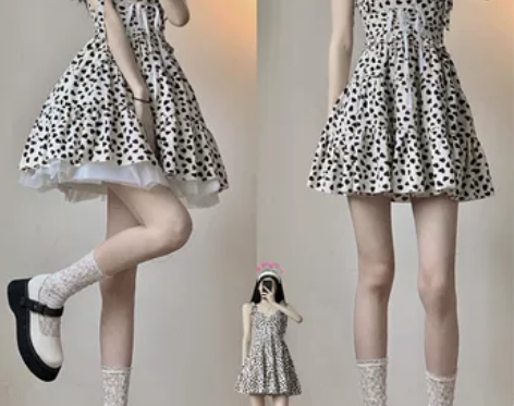 夏季可盐可甜辣妹小个子法式甜美气质收腰显瘦...