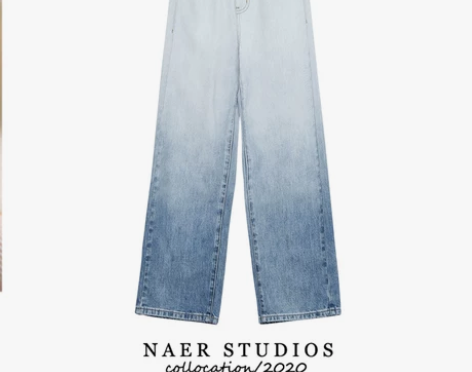 松丧本丧渐变色牛仔裤女bf风新款宽松显瘦高...