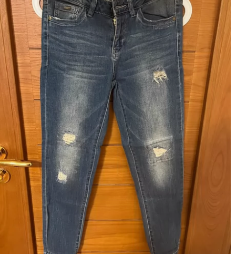 破洞牛仔裤 机能暗黑运动裤 登山裤赵露思同...