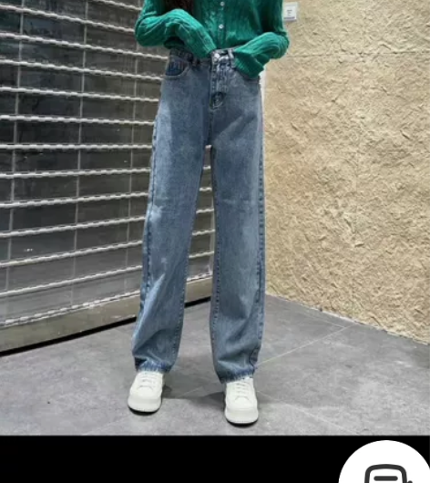 牛仔阔腿裤复古蓝 XL全新