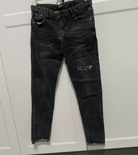 碳黑色小脚磨毛铅笔裤 L码 弹性很大 感兴...