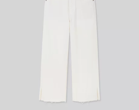 【甜蜜价】优衣库 女装 高腰宽腿牛仔七分裤...